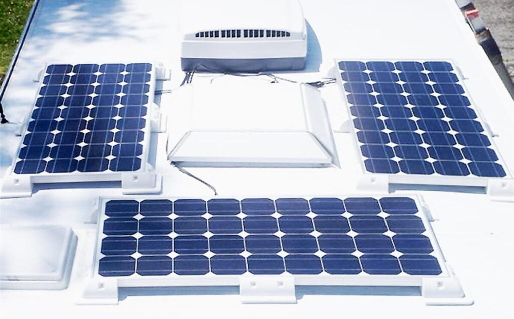 solar panel on a motorhome solar energy products.