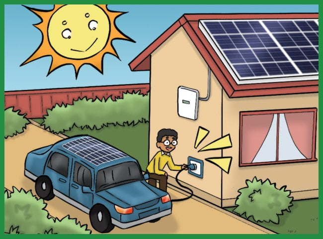 Solar charge your electric car at home